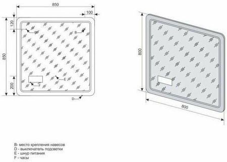 Зеркало с подсветкой Style Line Атлантика (80x80) СС-00000671 белый